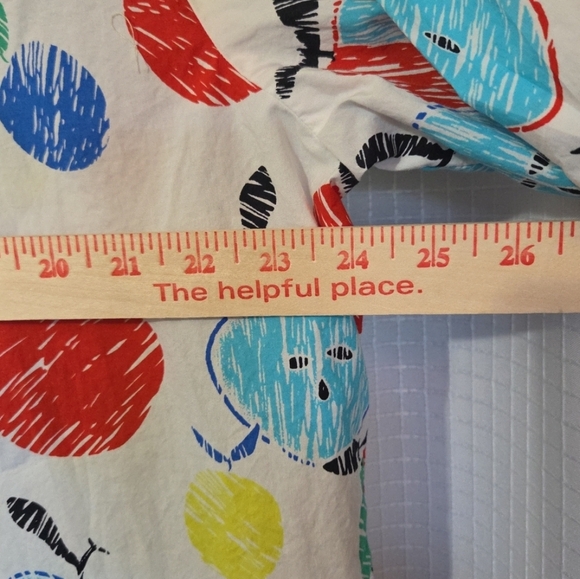 Talbots Women’s Teacher Colorful Apple Print Long Sleeve Button Down Shirt 3X - Picture 6 of 7